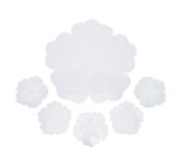 HEEPDD Lot de 6 Moules en Résine de Silicone, Moule de Moulage en Résine en Forme de Fleur avec Démoulage Facile pour Dessous de Verre, Ornements de Table, Tapis à Vin et Décorations