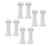 HEEPDD Lot de 8 Piliers Romains en Plastique, Supports à Gâteaux, Support à Gâteau pour Desserts à Plusieurs Niveaux, Paysage Miniature, Décoration de Maison de Poupée, 8 Piliers Romains, Colonnes