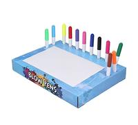 HEEPDD Lot de 8 stylos à souffler pour aérographe - Marqueurs sûrs - Fluorescents - Couvercle de fermeture pédagogique pour l'âge préscolaire (type océan)
