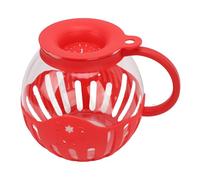 HEEPDD Machine à Pop-corn en Verre pour Micro-ondes 2,13 L avec Poignée, en Verre Borosilicate, avec Couvercle Double Fonction, Idéale pour les Soirées Cinéma, les Fêtes et les En-cas à (rouge)