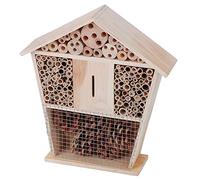 HEEPDD Maison Anti-Insectes en Bois Fabriquée à la Main, Abri Contre Les Insectes en Bois de Pin, Décoration de Jardin 25x22x6.5cm pour Bénéfiques