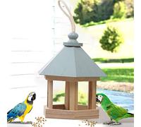 HEEPDD Mangeoire à Oiseaux, Nichoir à Oiseaux en Bois pour l'extérieur avec Conception de Belvédère, Idéal pour Attirer Les Sauvages dans Votre Jardin (213)