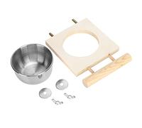 HEEPDD Mangeoire pour Cage à Oiseaux, Bol pour Perroquets avec Support pour Nourrir Les Oiseaux et Mangeoire pour Cage à Aquatiques, Fournitures pour Double Nan en Acier Inoxydable (Emplacement