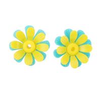 HEEPDD Mangeoires pour Colibris 30 Pièces, Ports d'alimentation pour Fleurs Remplaçables Colorés, Conception Unique pour Une Utilisation Suspendue en Extérieur (Vert + Jaune (avec Noyau Jaune))