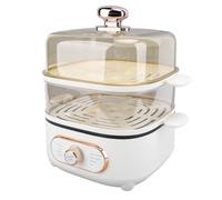 HEEPDD Marmite à Vapeur électrique à 2 Niveaux, 1200 W, 10,5 L, Cuiseur Polyvalent Empilable avec Plateaux de Cuisson à la Vapeur Amovibles, pour Soupe, Nouilles, Fruits de Mer, Légumes (Prise UE)