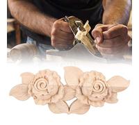 HEEPDD Matériel de Porte sculpté d'angle de Coin Applique, élégant Fleur de Rose Style Européen, Décoration d'ameublement pour Armoires de Porte
