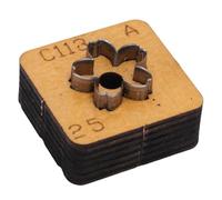 HEEPDD Matrice de Découpe du Cuir, Moule de Poinçonnage en Métal Boule de Fleur pour L'artisanat du Cuir, avec Acier au Carbone et Bois Massif, pour Bricolage Porte-clés Sacs (25mm)