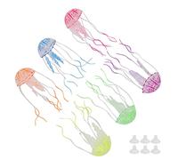 HEEPDD Méduse Artificielle, Ornement de réservoir de Poisson décoration en Silicone d'aquarium de méduse rougeoyante pour la décoration d'aquarium