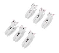 HEEPDD Metal Spring Cat Clips Vendeur Anti-Slip Food Bag Vender pour Vêtements, Documents et Plus - 6 Paquets de 6 (WHITE)