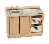 HEEPDD Meubles Miniatures pour Maison de Poupée, Accessoires de Cuisine en Bois à L'échelle 1:12 avec Paniers pour la Décoration de la Maison de Poupée