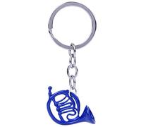 HEEPDD Mini Français Keychain, Design Vivant Conception Exquise Clés de L'artisanat pour les Amateurs de Musique Amis Camarades de Classe de la (Chain de clés de corne bleue)