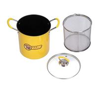 HEEPDD Mini Friteuse 3L, Marmite Japonaise en Acier Inoxydable avec Couvercle de Filtre à Huile, Poignée Antidérapante en Silicone pour la Cuisine Domestique