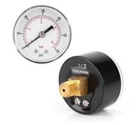 HEEPDD Mini Manomètre Haute Pression de 50 Mm, Double échelle 0-30 Psi/0-2 Bar, Idéal pour les Applications d'air, d'eau, de Pétrole et de Gaz Mini Manomètre Haute Pression de 50 Mm, Construction