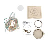 HEEPDD Mini Porte-clés de Cerceau à Broderie en Bois, Kit d'artisanat Portable avec Finition Brillante, Idéal pour les Débutants et les Projets Artistiques pour Enfants
