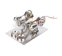 HEEPDD Modèle de Moteur Stirling à 4 Cylindres, Outil D'enseignement de la Physique, Kit D'expérimentation Scientifique avec Brûleur à Alcool Magnétique pour Démonstration en