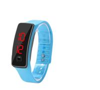 HEEPDD Montre-Bracelet LED Réglable, Bracelet en Silicone Durable, Affichage Numérique, Résistante à l'eau jusqu'à 30 M, Adaptée aux Hommes et aux Femmes à Porter au Quotidien (Bleu Clair) (Bleu