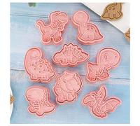 HEEPDD Moule à Biscuits Dinosaure, Emporte-Pièces en Plastique PP, Emporte-pièce Animal 3D avec Motifs de Dinosaures, pour Biscuits, Gâteaux, Desserts, Artisanat, Décoration, Moule à Dinosaure,