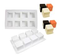 HEEPDD Moule carré en Silicone de qualité Alimentaire, Moule de Cuisson 3D à 8 Grilles, Taille de Grille de 5 X 5 X Cm, Parfait pour le Chocolat, les Bonbons, la Mousse pour les Amateurs de