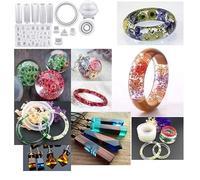 HEEPDD Moule de Moule en Résine Kit de Fabrication de Bijoux, Déchirure de Silicone Douce en Silicone Pendentif Pendentif Collier Bracelets Lissant les Intérieurs Brillants pour les Fourchettes de