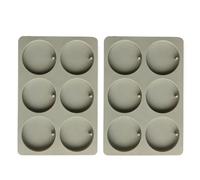 HEEPDD Moule Rond en Silicone pour Pendentifs (lot de 2), Moule en Résine à 12 Cavités pour Bijoux, Pendentifs et Bougies, avec Trou de Suspension, Idéal pour les Loisirs Créatifs et la (GRAY)