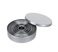 HEEPDD Moules de Biscuits en Acier Inoxydable Ensemble Précis Précis de 12 pour la Décoration de Cuisson, Idéal pour la Boulangerie Domestique, des Anneaux de Coupe de Miroir de Biscuits Polis dans
