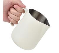 HEEPDD Mousseur à Lait, Tasse, 450 Ml pour les Amateurs de café et de Latte, Mousseur à Lait, Cuisine Nan épaissie en Acier Inoxydable (WHITE)