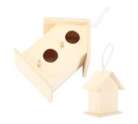 HEEPDD Nichoir à Oiseaux en Bois avec Planche Composite à Suspendre, Kit de Peinture à Faire Soi-même, Double Couche, Deux Trous, Nichoir pour Décoration de Jardin, Cour Extérieure pour Les Amateurs