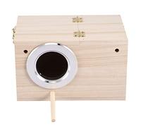 HEEPDD Nichoir à Oiseaux en Bois pour Petits Oiseaux avec Bords Métalliques Ouvrant Le Couvercle Supérieur pour Un Nettoyage Facile et Une Observation 12 X 12 X 19,5 Cm