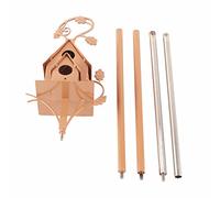 HEEPDD Nichoir à Oiseaux en Métal avec Piquet, Décoration de Jardin de Style Cottage Rustique, Support de Nichoir en Métal Résistant aux Intempéries pour Colibris et Petits Oiseaux (20/10/10#65)