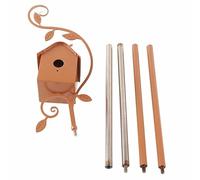 HEEPDD Nichoir à Oiseaux en Métal avec Piquet, Décoration de Jardin de Style Cottage Rustique, Support de Nichoir en Métal Résistant aux Intempéries pour Colibris et Petits Oiseaux (21/10/10)