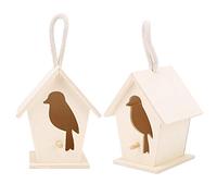 HEEPDD Nichoir en Bois, Décoration de Jardin Suspendue en Matériau de Noix de Bougie avec Texture Douce et Résistance à l'humidité pour la Nidification et la Reproduction des Oiseaux en