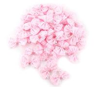 HEEPDD Noeud Satin, 50pcs Nœuds Dentelle Arc Appliques Mini Ruban Satin Noeuds Dentelle Artisanat Bowknot pour Vêtements Jupes Bandeau Chaussettes Emballage Décoration De