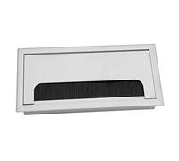HEEPDD Oeillet de Bureau Rectangulaire, Couvercle de Trou de Cordon de Bureau en Aluminium, Oeillet de Câble, Couvercle de Trou de Fil Métallique avec Brosse à Cheveux de 4 Mm et (M)