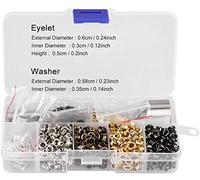 4 couleurs simples oeillets et rondelles oeillets artisanat rivets avec 3 pièces outils d'installation Leathercraft fabrication de tissu réparation réparation[3mm x 420pcs]Renforts autocollants &