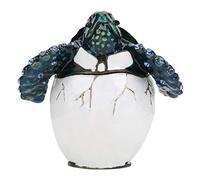 HEEPDD Oeuf fabergé, Oeuf De Faberge Oeuf de Pâques émaillé boîte de bibelot de Bijoux en Forme d'oeufs de Tortue Unique avec émail Riche et Strass Mousseux pour Stocker des Bijoux