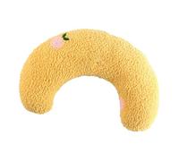 HEEPDD Oreiller en Peluche pour Animaux de Compagnie, Tapis de Couchage en Forme de Lune pour Chiens et Chats avec Coton perlé, Coussin Multifonctionnel pour la Protection Cervicale des (Jaune Clair)