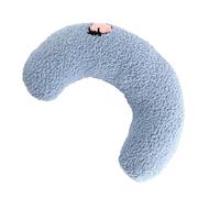 HEEPDD Oreiller en Peluche pour Animaux de Compagnie, Tapis de Couchage en Forme de Lune pour Chiens et Chats avec Coton perlé, Coussin Multifonctionnel pour la Protection Cervicale des (Blue)
