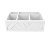 HEEPDD Organisateur de Sachets de thé en Bois Caddy avec Séparateurs, Boîte de Rangement pour Sachets de thé, Dosettes de café et Petits Articles, Fournitures de Stockage de 29,8 Oz (WHITE)