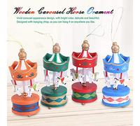 HEEPDD Ornement à Suspendre Carrousel en Bois Décoration de Noël, Bois de qualité Supérieure, Couleurs Vives, Ensemble de 6 Pièces, Ornement Rond Merry Go pour la Maison, 8 Cm de Hauteur, 3,5 Cm de