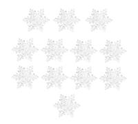 HEEPDD Ornement de Flocons de Neige 12 Pièces, Décorations de Vacances en Acrylique Transparent avec 3 Trous pour Fête d'arbre de Noël, Mariage, (Flocons de Neige de Noël à Trois Trous de 5,5 cm)