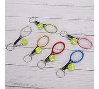 HEEPDD Ornement du Sac 6pcs Mini Porte-Clés de Tennis, Clés en Plastique pour les Fans, Charmes de Sac Colorés avec 6 Couleurs pour les Amoureux Sportifs Accessoires de Vêtements et Périphériques