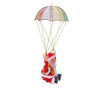 HEEPDD Ornements de Noël en Parachute à Suspendre, Polaire Douce et Matériau PC, Design Mignon de Vieil Homme, Décoration de Vacances pour Enfants, Catégorie Festival (Saut périlleux)