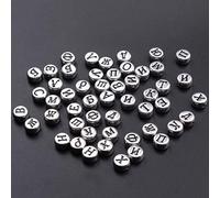 HEEPDD Outil de Couture et Kits de Réparation Lettres Russes Alphabet Perles Rond en Acrylique, Accessoires de Bijoux Bricolage 100pcs 4 * 7 Mm, Imprimés avec, pour la Fabrication d'artisanat,