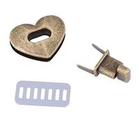 HEEPDD Outil de Couture et Kits de Réparation Serrure de Torsion en Métal en Forme de Coeur, 5 Ensembles Accessoires de Matériel de Sac pour Sacs à Main en Cuir, à Main, Fourre-tout, Projets (bronze