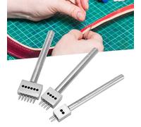HEEPDD Outil de Perforation Professionnel pour le Cuir, Ensemble de Poinçons d'espacement en Acier pour l'artisanat du Cuir, Parfait pour les Projets de Portefeuille et de Ceinture 3 Pièces