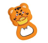 HEEPDD Ouvre-bouteille Magnétique de Forme Animale, Ouvre-bière en Métal en PVC pour la Fête à Domicile, Office Nan (Tiger jaune 14,7x14,5 cm)