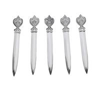 HEEPDD Ouvre-lettre Vintage 5 Pièces, Outil D'ouverture de Courrier D'enveloppe à Main en Métal avec Motif Floral de Feuille élégant pour Cadeau de Bureau D'école à Domicile