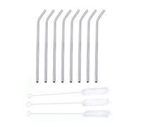 HEEPDD Paies de Consommation en Acier Inoxydable Réutilisables, 8 Pièces Fixées avec des Pointes en Silicone, des Brosses de Nettoyage et une Pochette de Stockage