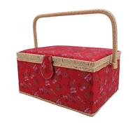 HEEPDD Panier à Couture, Organisateur Vintage Double Couche avec Compartiments pour Fournitures de Couture, Idéal pour les Débutants et les Amateurs d'artisanat