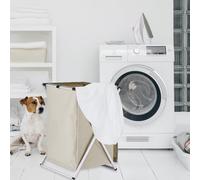 HEEPDD Panier à Linge, Panier à Vêtements Pliable pour Chambre et Salle de Bain, Couleur Beige 58x38x38cm, Nécessités Quotidiennes (Beige)